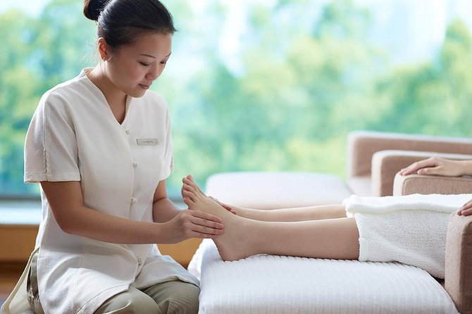 Professional foot massage therapy session