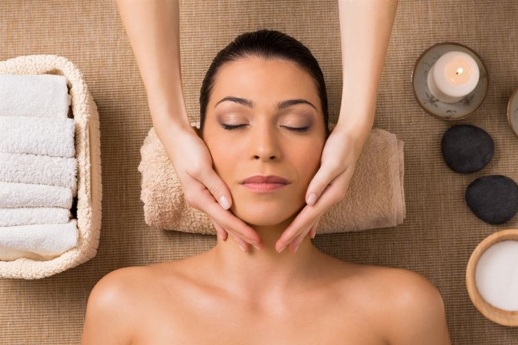 Luxurious facial treatment and skincare